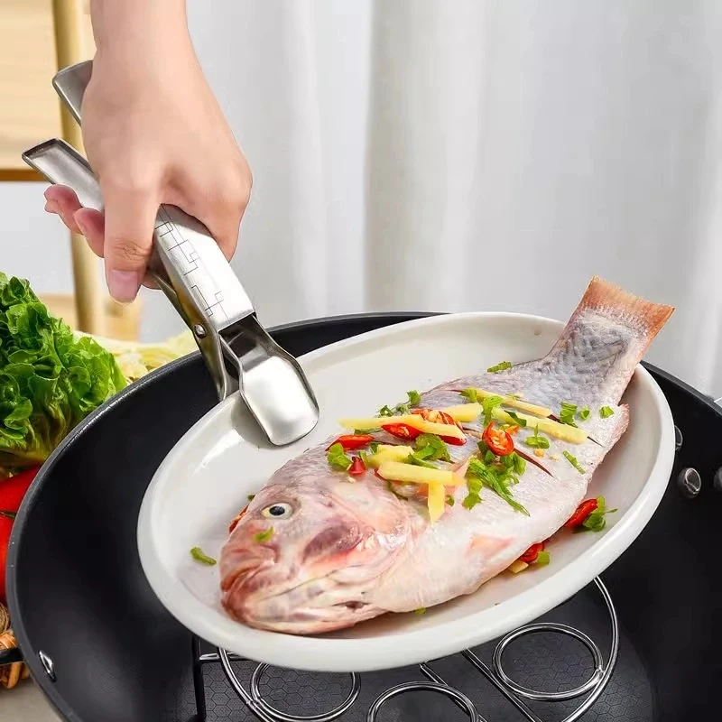 304钢取碗夹防滑夹盘子多功能加厚家用厨房神器防烫夹硅胶防烫夹