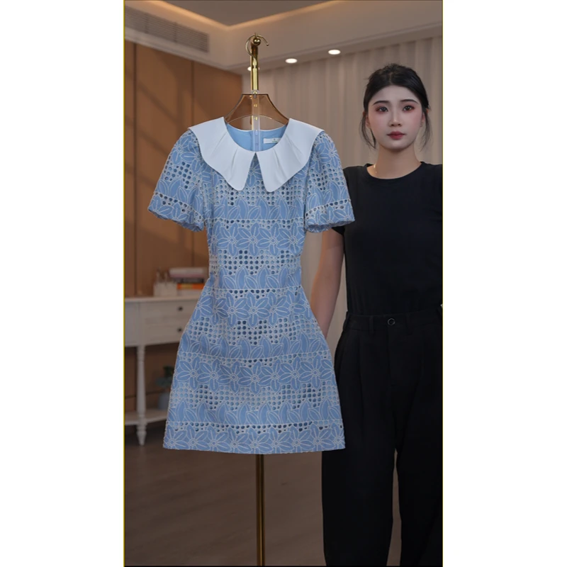 【门店飞】9531囯内设计师品牌女装夏新款气质西装连衣裙