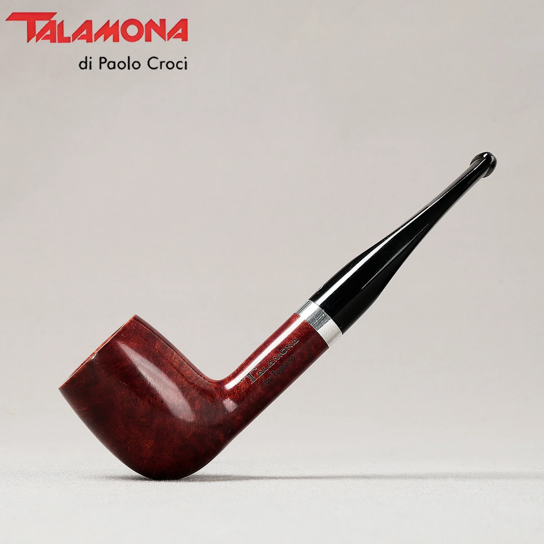 意大利塔拉莫纳  325红色光面撞球直斗 3毫米  石楠木烟斗