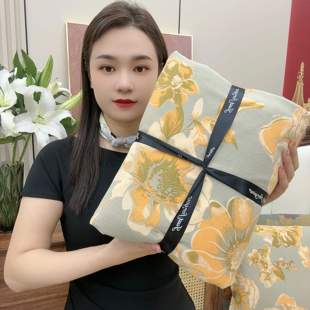 亲肤棉双层纱四件套--金色晨曦(纽扣)