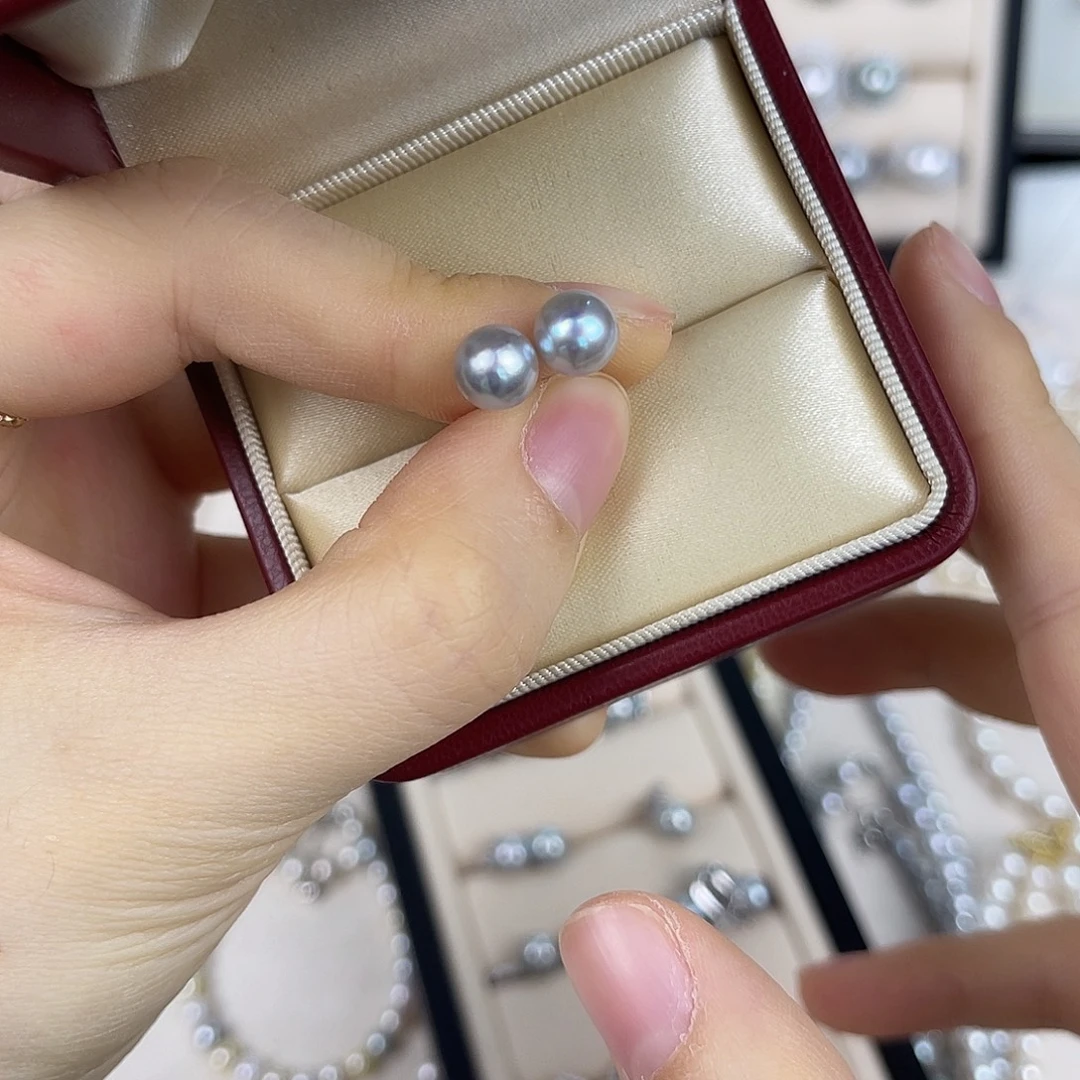 银S925镶嵌海水珍珠耳饰