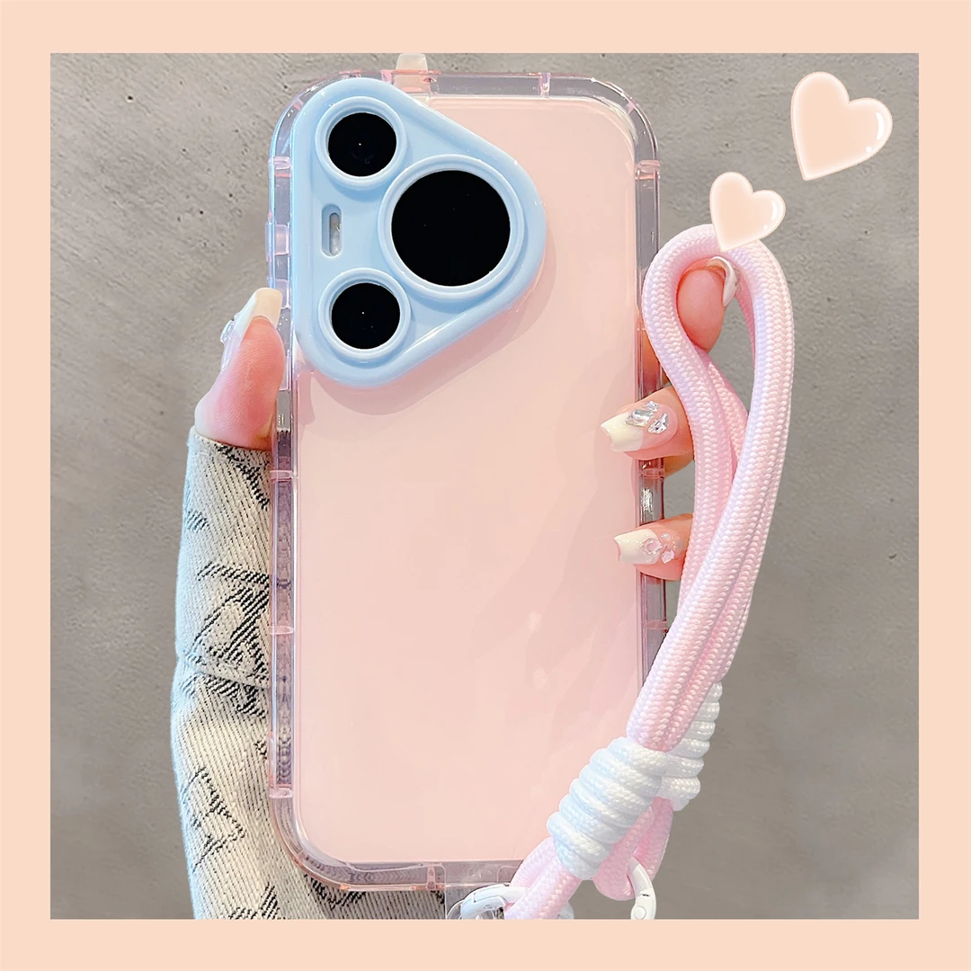 适用华为pura70pro+手机壳简约纯色pura80pro果冻二合一70Ultra女