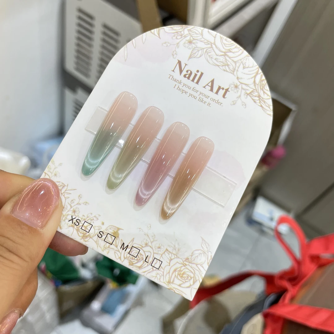 改 美甲4色冷茶猫眼