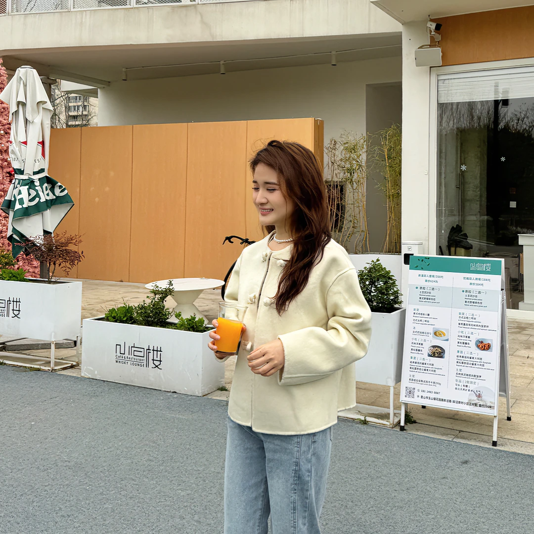 【新店特惠】大衣女毛呢短外套小个子韩版春秋2024新款百搭