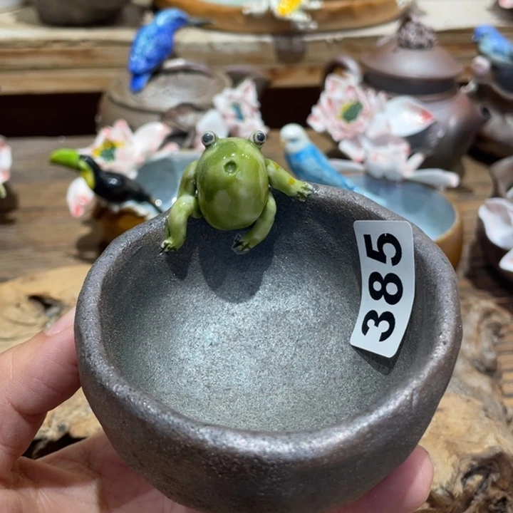 手工制作陶瓷茶具茶杯青蛙