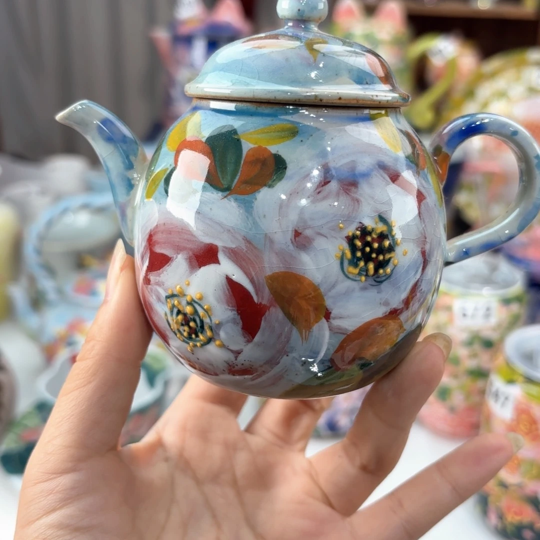 景德镇手绘高温釉下彩陶瓷茶具