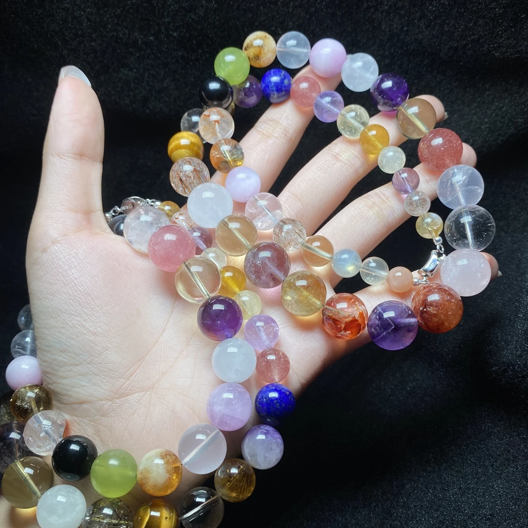 【小北好物】水晶多宝项链尺寸约7-15mm【多样性发一件】QD02X26