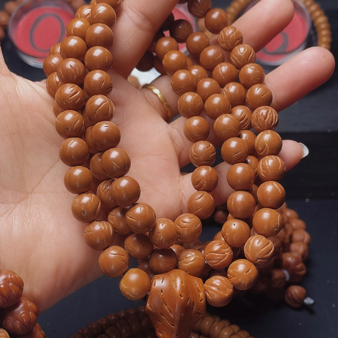 桃核手串小*秦岭光珠脖挂
