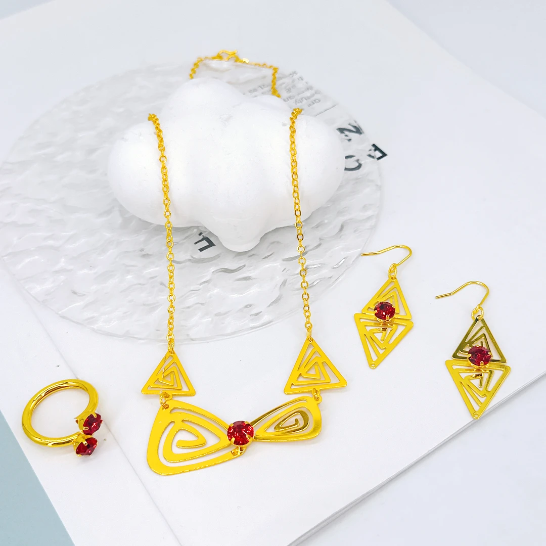 铜合金项链 #000432 Nipal 三件套素款时尚精美简约叠戴百搭