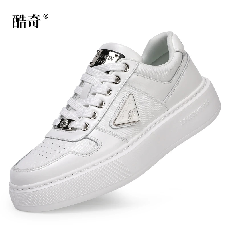 【高奢定制】酷奇男士时纯手工百搭增高真皮板鞋6738