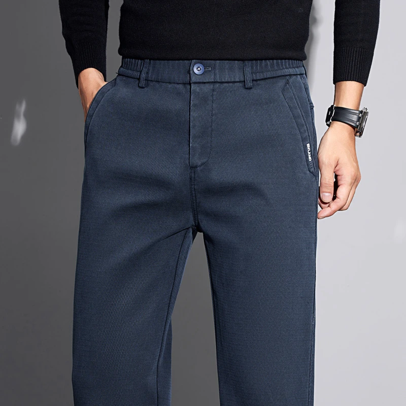 直筒休闲夏季宽松直筒休闲裤男士百搭轻商务弹力中年大码直筒裤