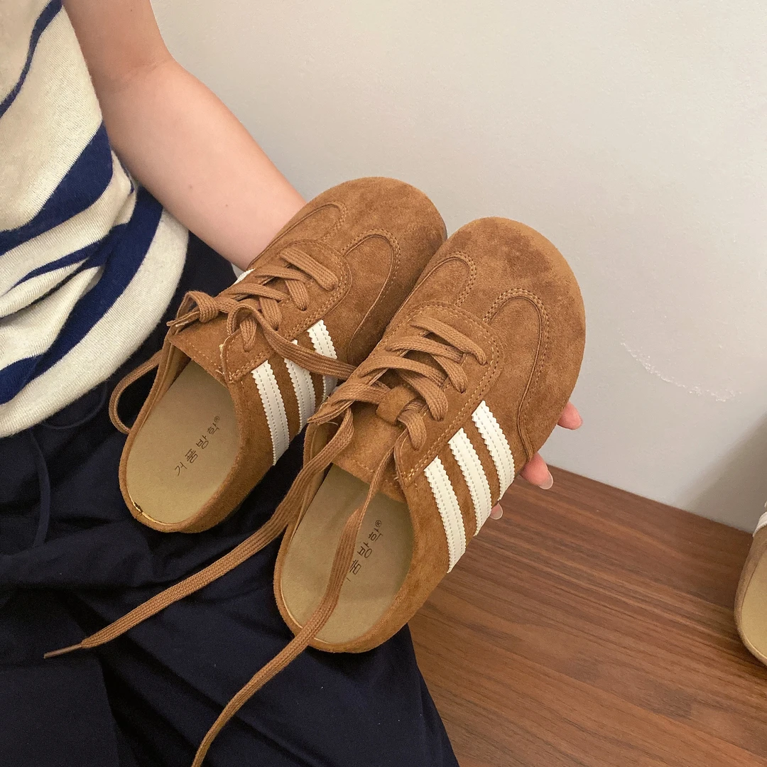 软底勃肯鞋一脚蹬半包头拖鞋2025春夏新款半包头外穿