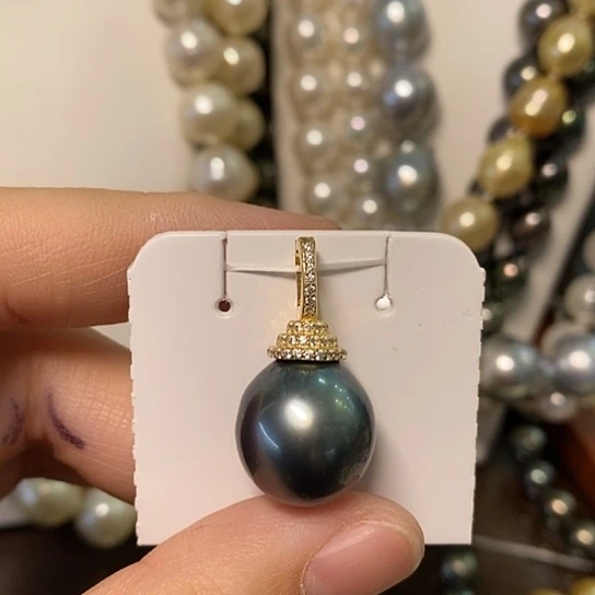 海水珍珠颈饰银S925镶嵌中*14.7