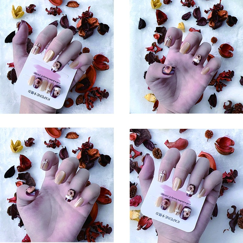 【A102卡皮巴拉】秋冬猫眼气质深棕手工短款高级感穿戴甲