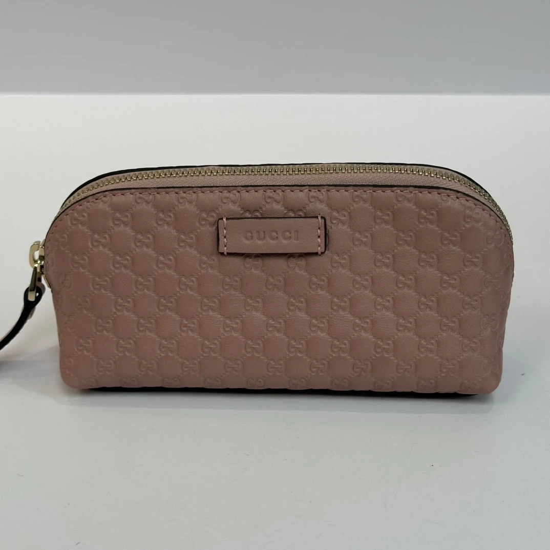 95新 GUCCI/古驰 老花压纹手拿零钱包 04049