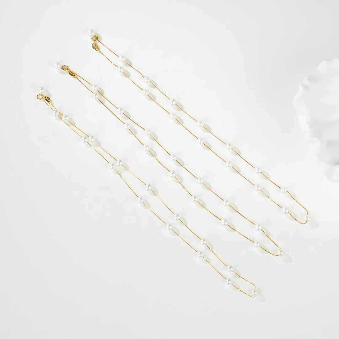 【云上叙】S925银珍珠项链-4.5mm-多样性发一件 V58645-18（东哥）