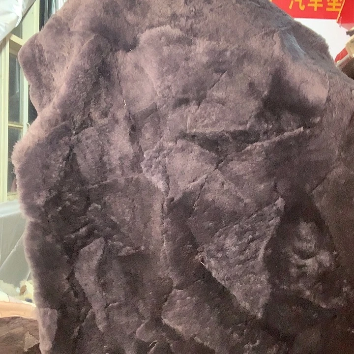 老***8羊毛羊皮毛一体生短毛坐垫一个45乘45不加海绵微瑕
