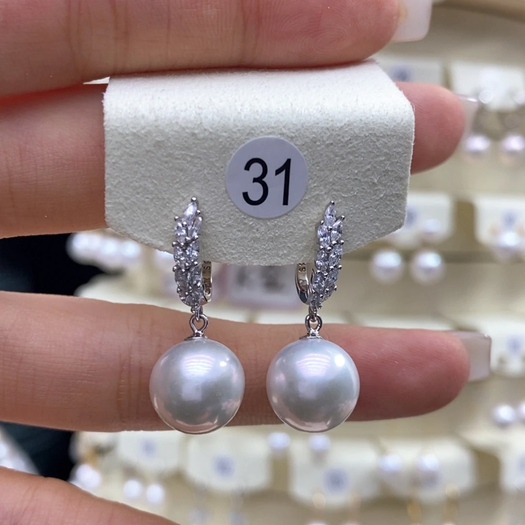 淡水珍珠耳饰银S925镶嵌