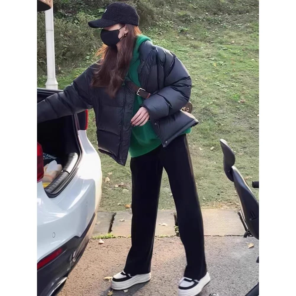 GPTSu2025冬季小个子加厚时尚休闲黑色羽绒服女短款洋气流行外套