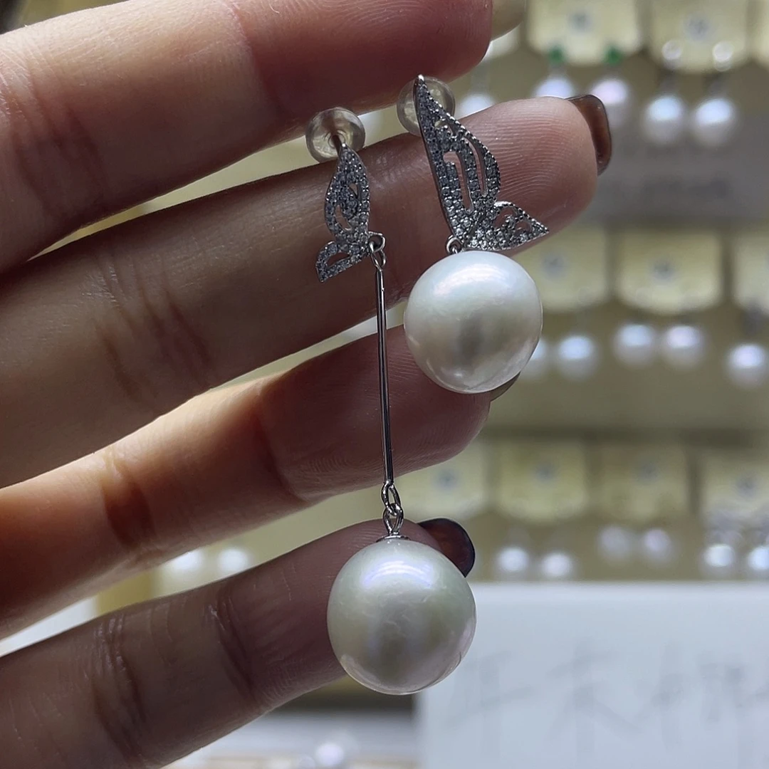 耳饰淡水珍珠银S925镶嵌