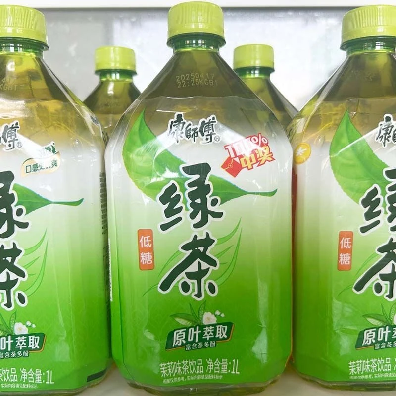 康师傅低糖绿茶1000ml*8大瓶爽口解腻500ml*12瓶茶饮品特价促销