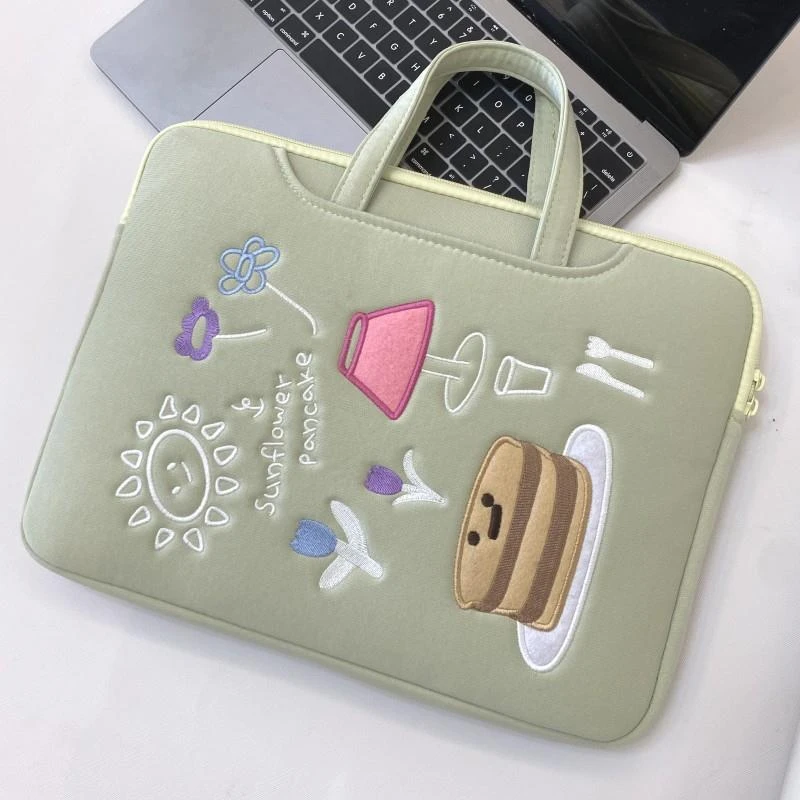 可爱刺绣电脑包14寸女适用苹果MacBook Air13.3英寸内胆华为mateb