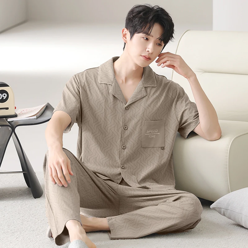 （短袖长裤）男款 夏季 亲肤莫代尔棉 时尚休闲家居服睡衣 ！