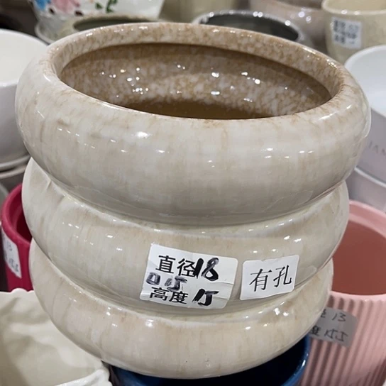 多肉绿植陶瓷花盆9.9包邮，有孔