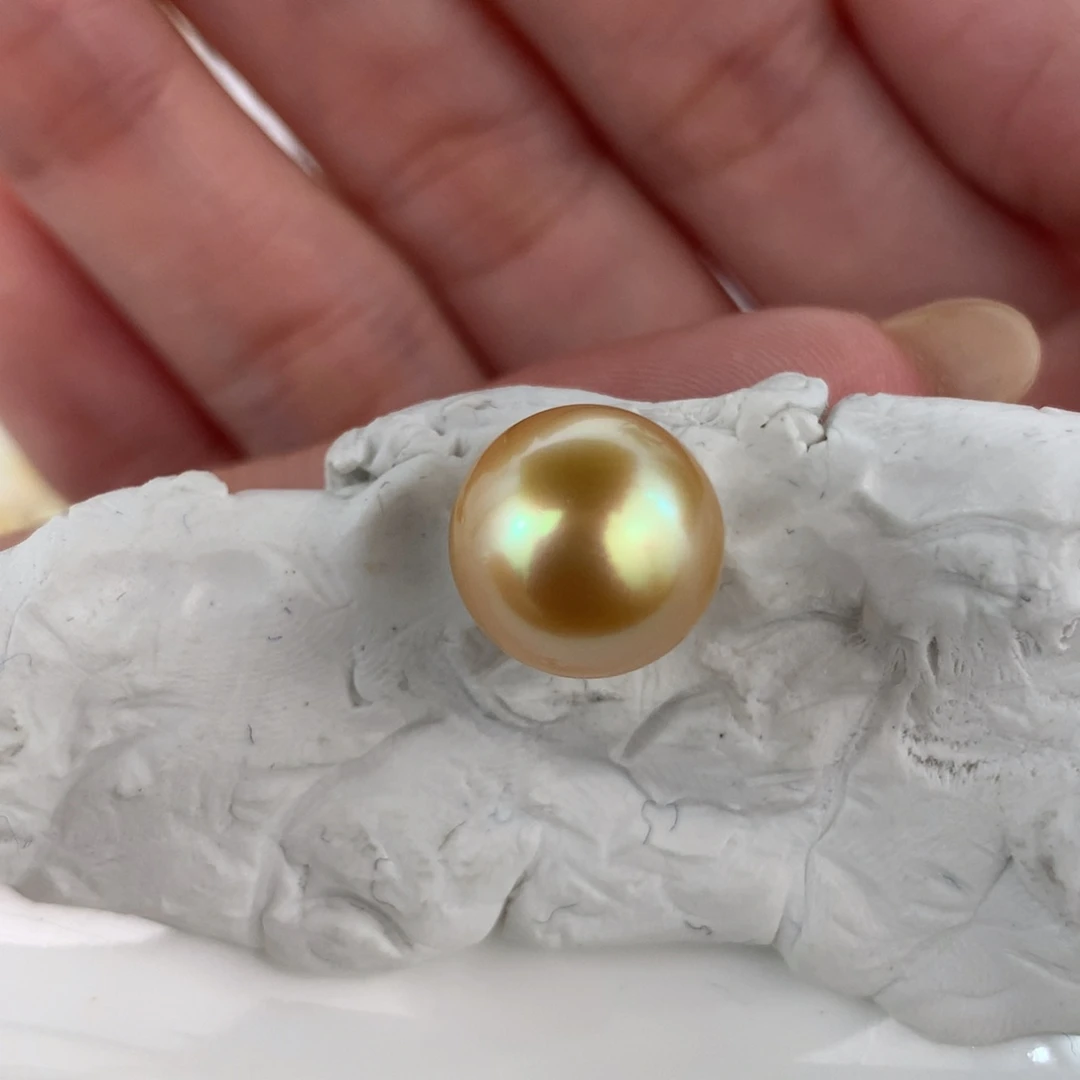 定制海水珍珠未镶嵌裸珠浓金珠11-12mm