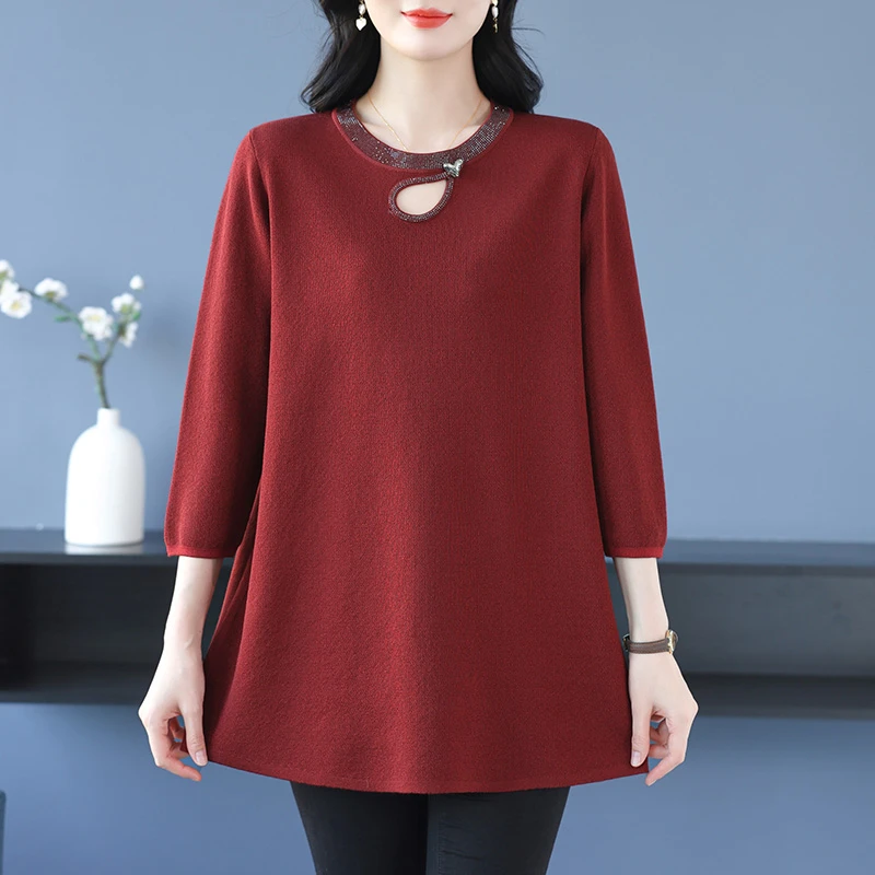 胖妈妈大码女装春夏季女装2025新款七分袖t恤中长款遮屁股上衣薄