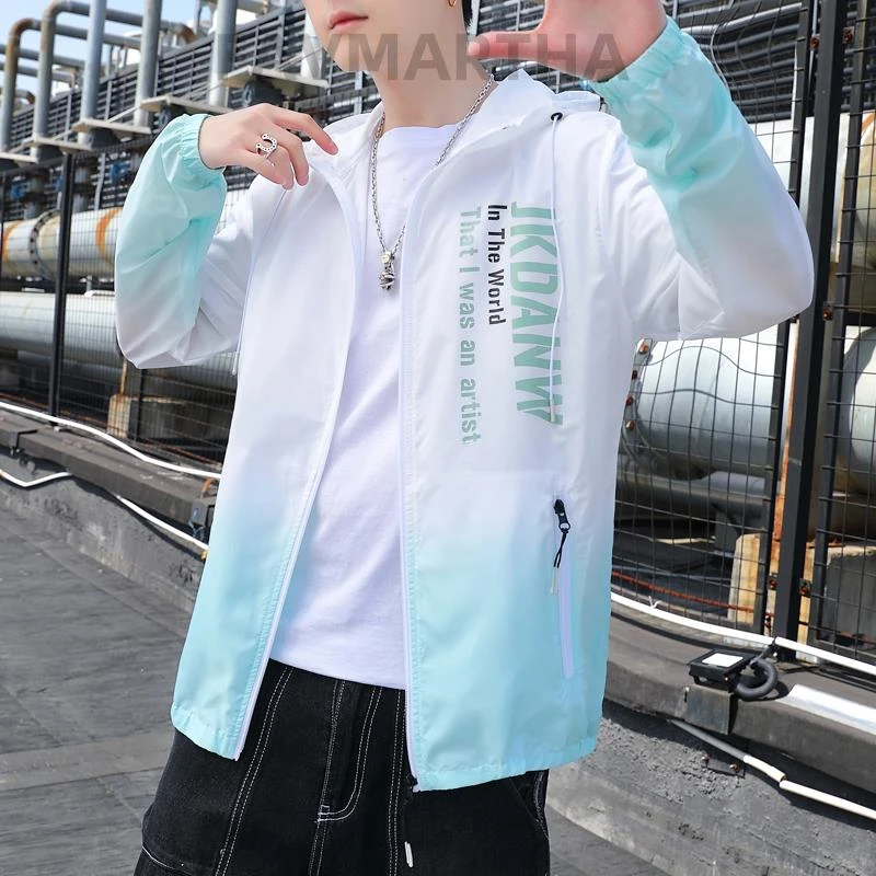 冰丝防晒衣男款夏季轻薄款透气防晒服青少年高中初中学生大童外套