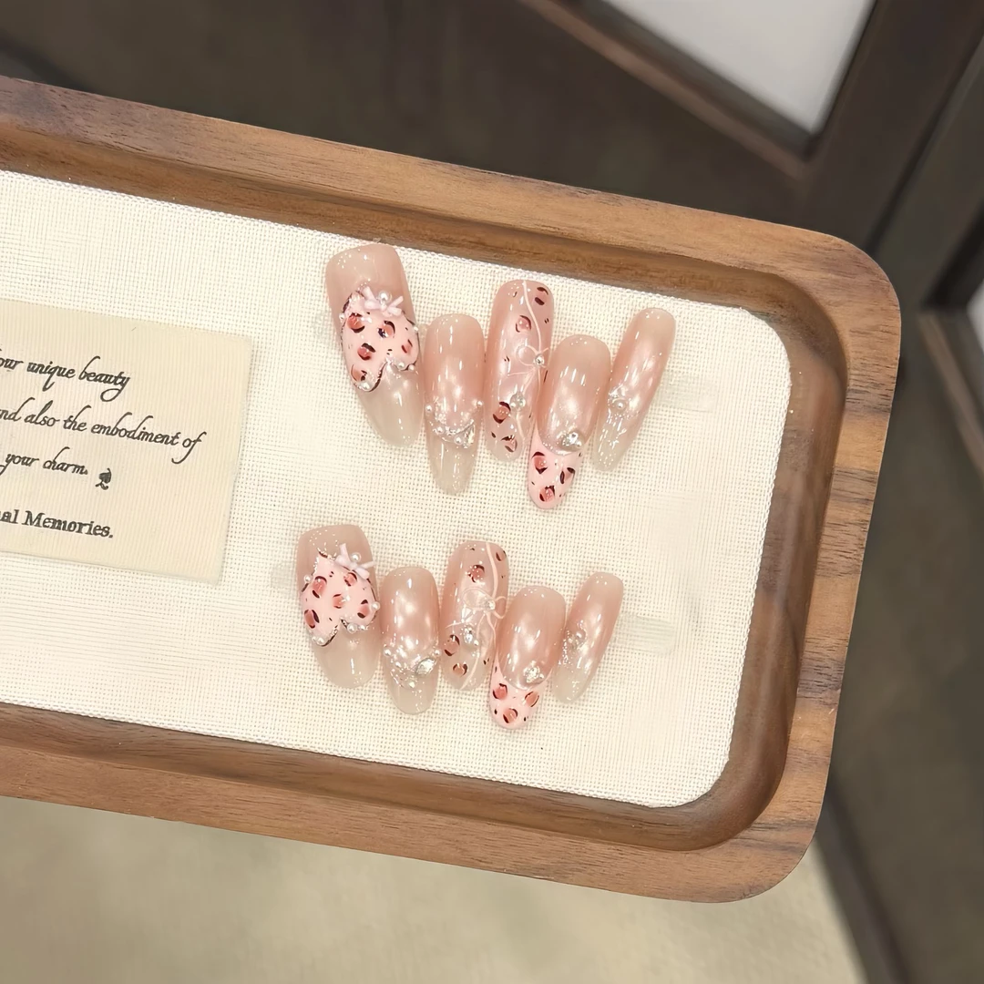 飘带粉豹-XingHeJiYu轻奢高定美甲 10片装