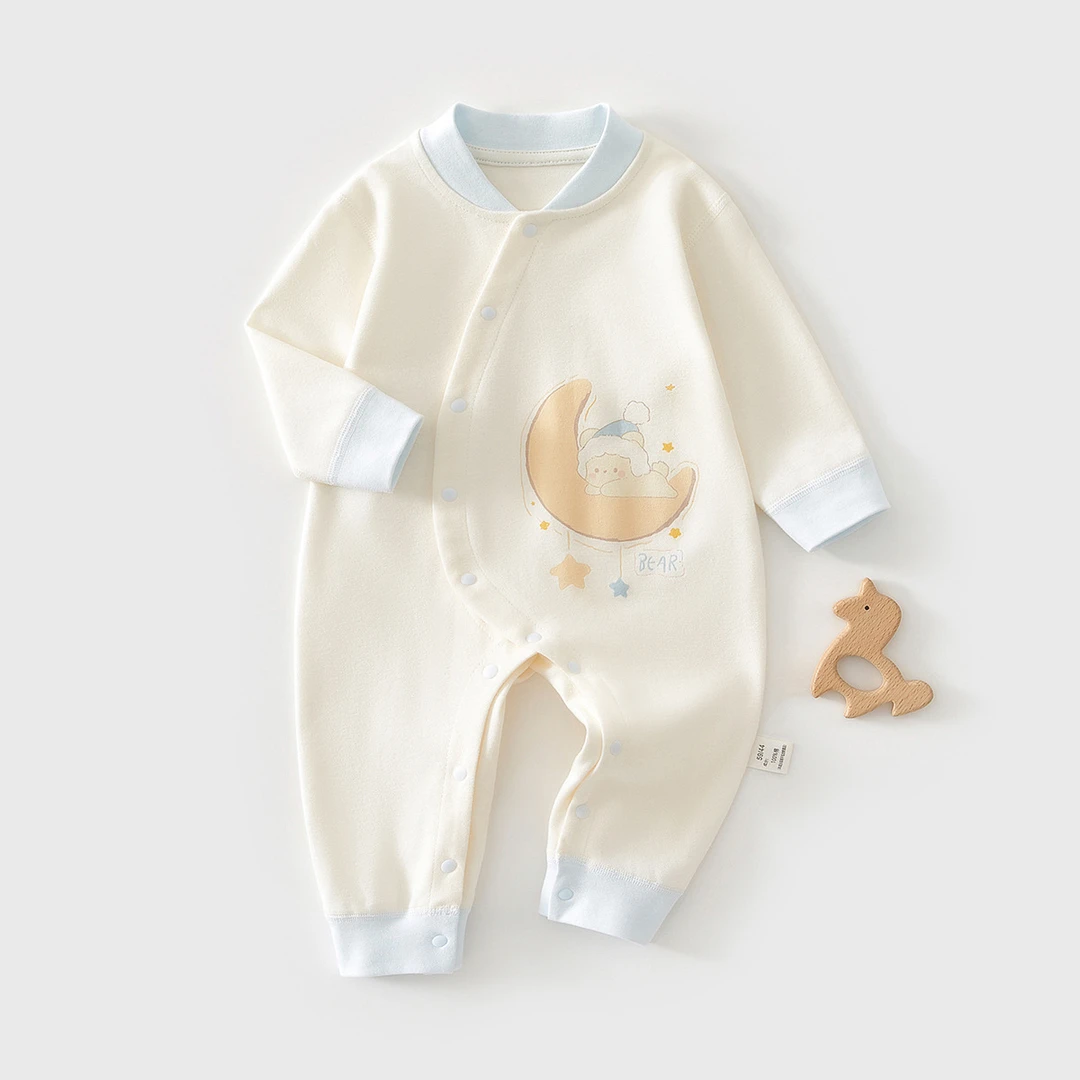 婴儿连体衣春秋季纯棉宝宝衣服新生儿哈衣爬服儿童无骨睡衣外出服