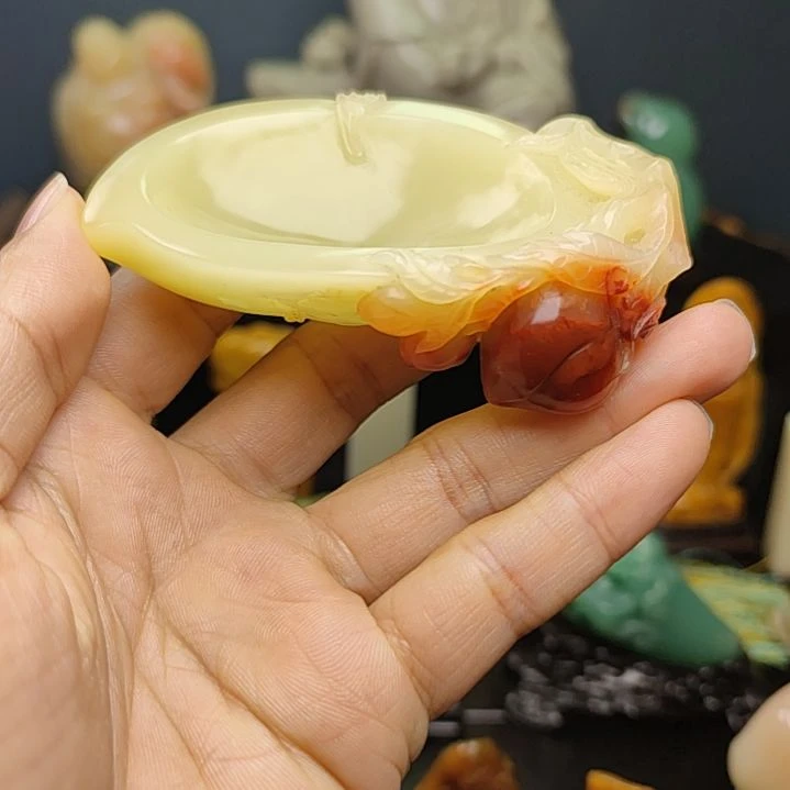 寿山石印石手把件摆件