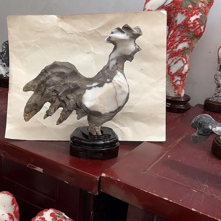 鹦***海石材灵璧白灵石摆件