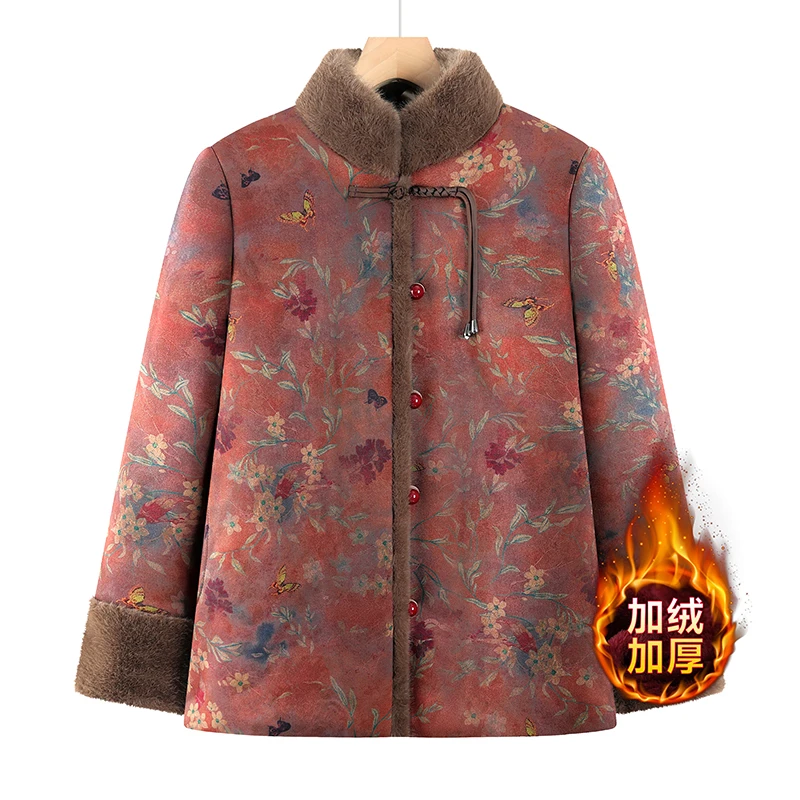 中老年棉服女款妈妈高档冬季加厚棉袄老人奶奶太太冬装外套