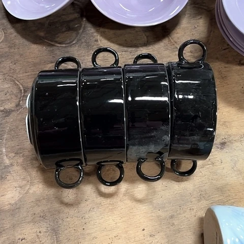 微瑕，不明火，4个双耳杯