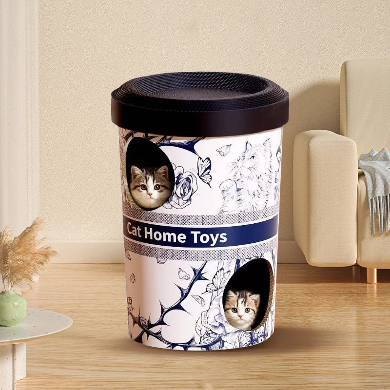 它博猫抓板猫窝双层猫别墅爬架奶茶桶耐磨瓦楞纸霸王喵猫咪躲避屋