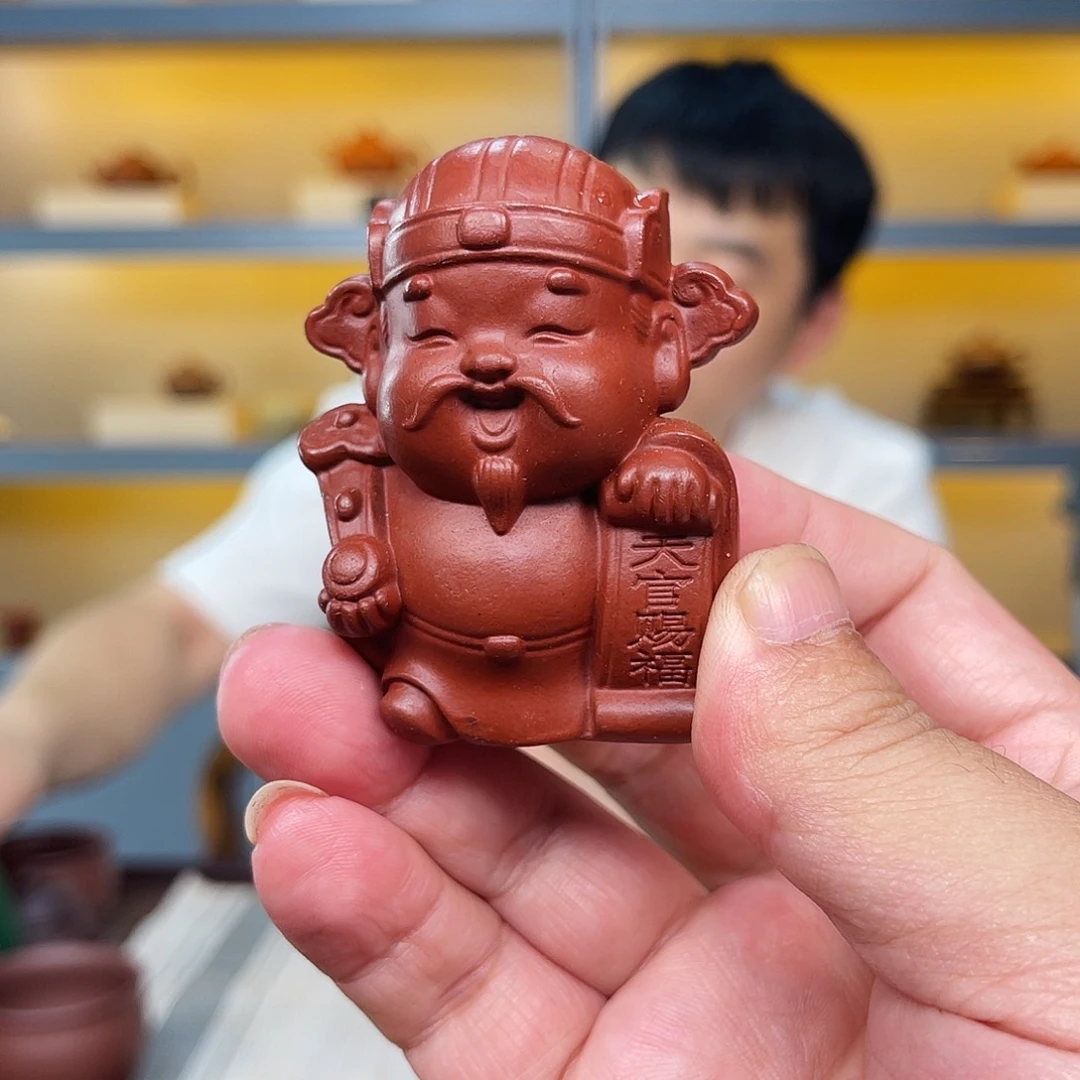 茶壶紫砂朱泥财神爷