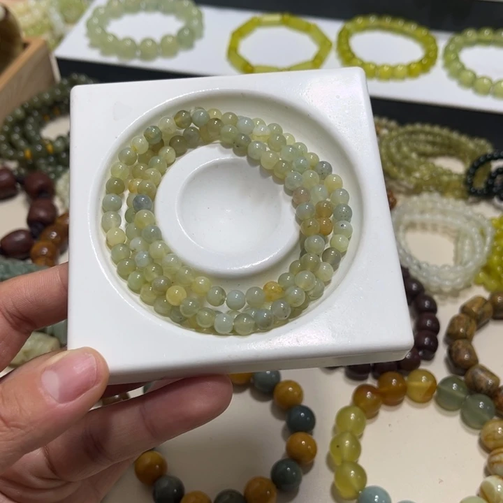 蛇纹石玉未镶嵌手链卡6