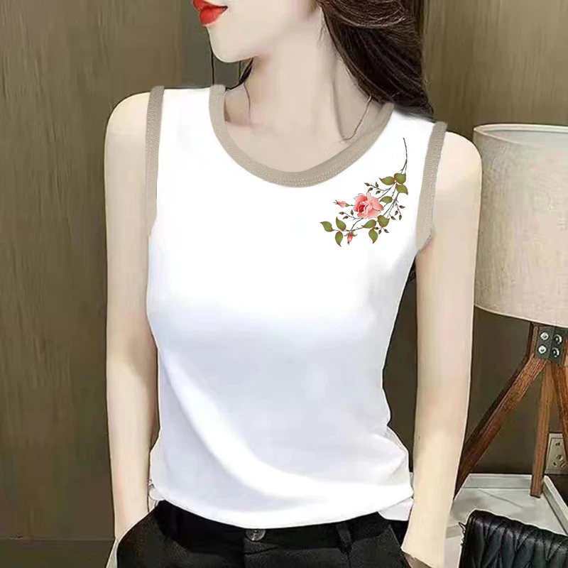 精品100纯棉吊带背心女内搭夏季韩版修身显瘦圆领无袖外穿上衣女
