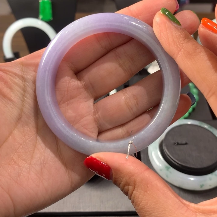 翡翠手镯（圆镯）未镶嵌紫色翡翠手镯