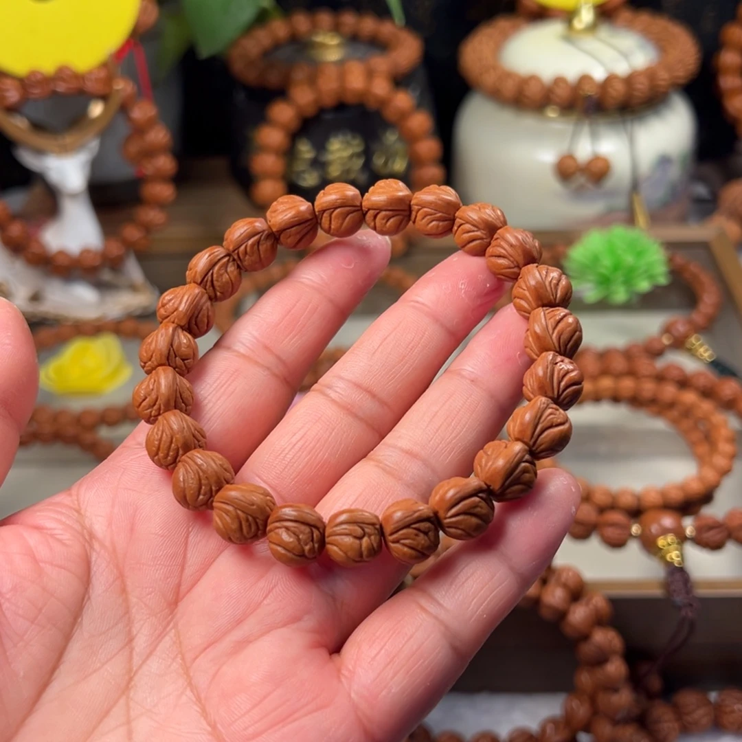 桃核吊坠玉龙脊手串11