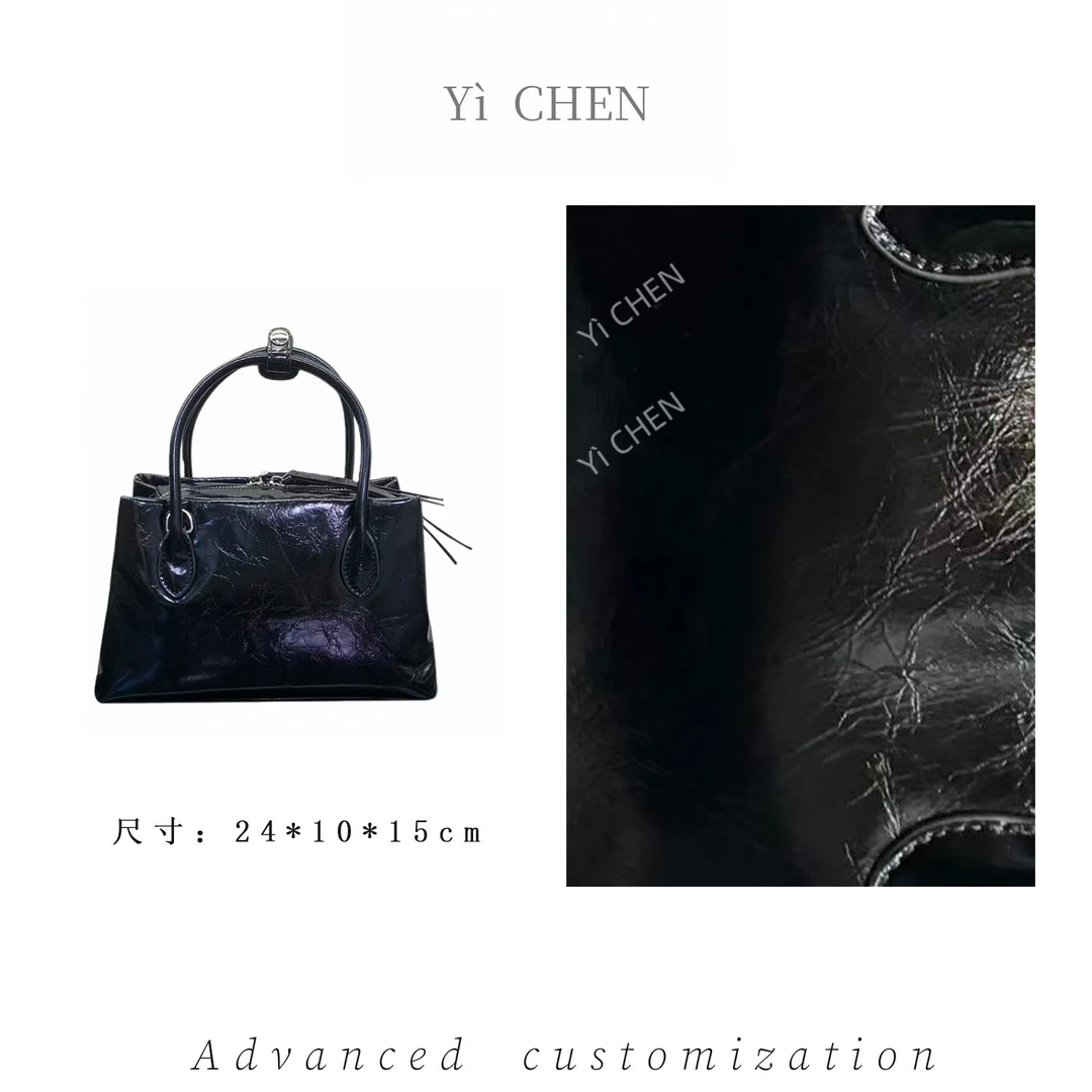 【Yì CHEN】J-9045-黑色 简约时尚女士新款轻奢单肩斜跨包