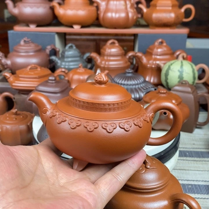 茶壶紫砂云肩如意230cc原矿赵庄朱泥特价