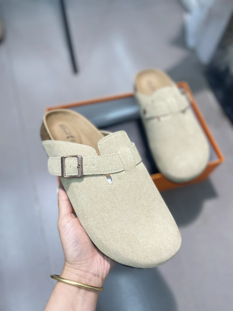 包头纯色平底磨砂中跟搭扣包头拖时尚夏季城市机能风男士百搭休闲