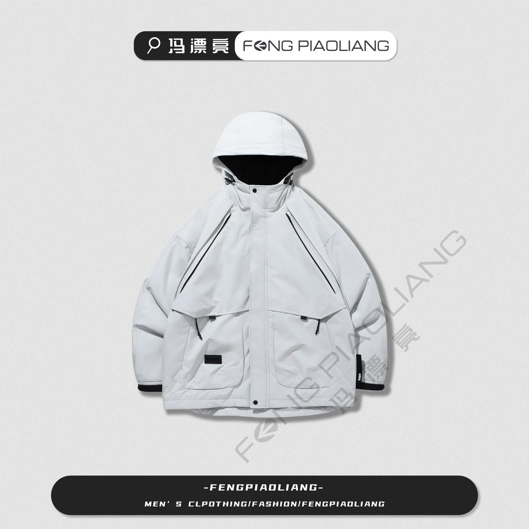 灰【刀锋神品加厚保暖棉衣外套】8818秋冬时尚简约工装流行情侣款