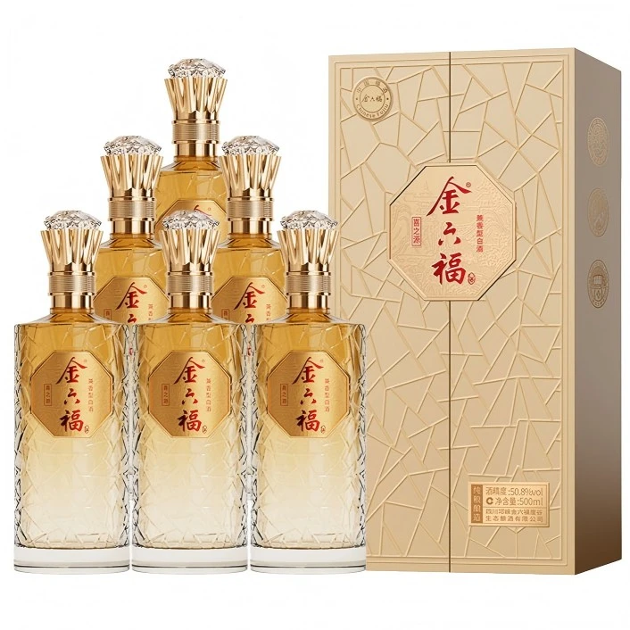 金六福喜之源 兼香型白酒 500ml*6瓶礼盒装原箱50.8度500ml