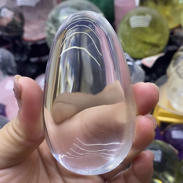 水晶珠宝半成品未镶嵌999高透白水晶手握