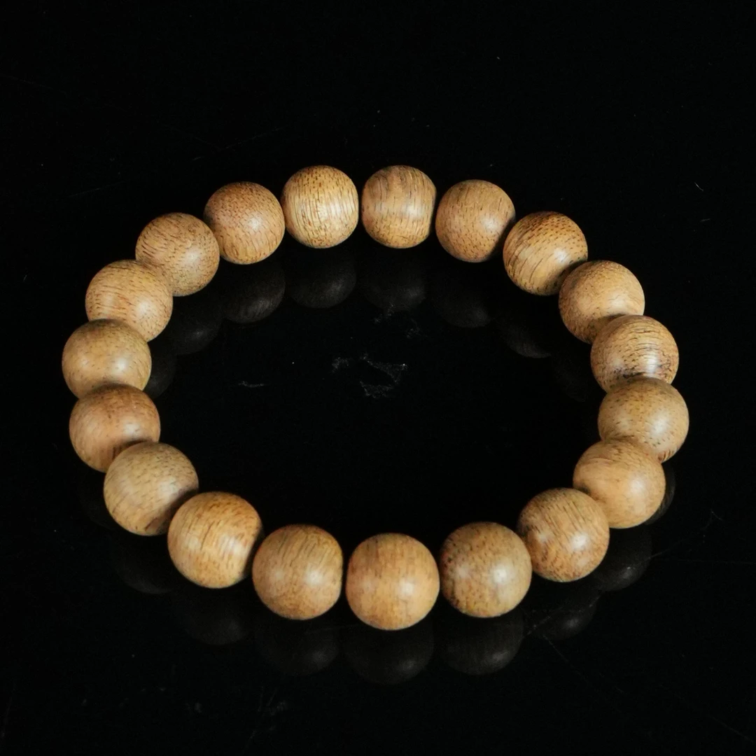 B964 巴布亚土沉软油玉化老料沉香手串 1.18cm  7.4g